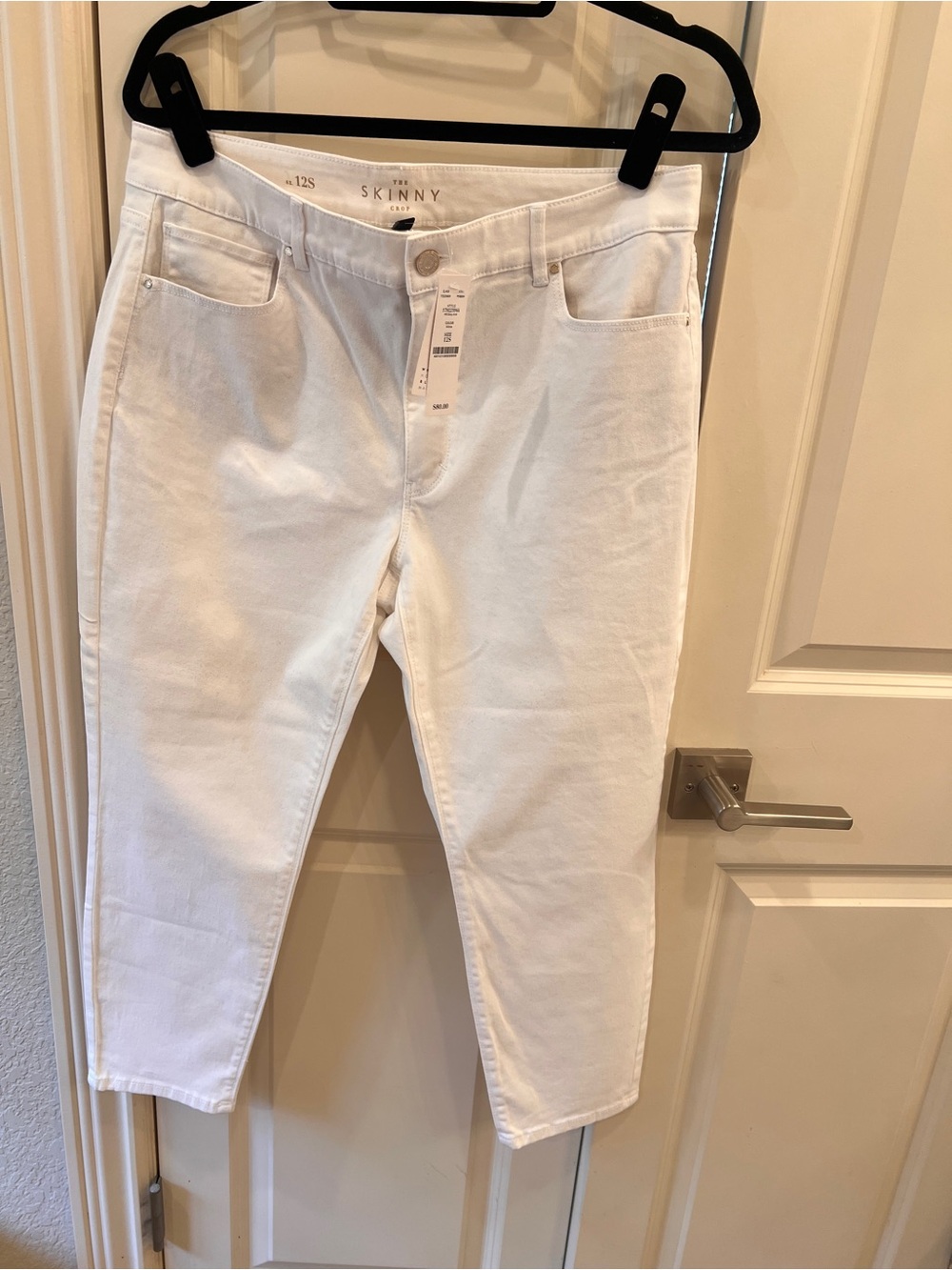 White House Black Market White Skinny Crop Ankle Jeans